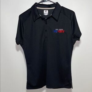 Russell Athletic Black Polo with Colorful Embroidery